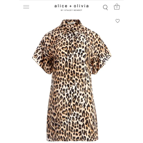 Alice + Olivia Jude Leopard Print Mini Dress Women's Medium MSRP $295 CURRENT - Picture 4 of 10